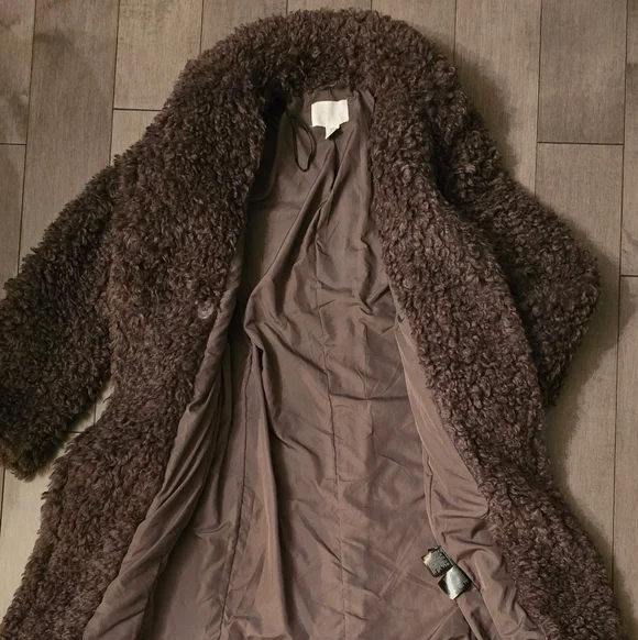 H&M Pile Coat XS - Dark Taupe - Picture 3 of 13